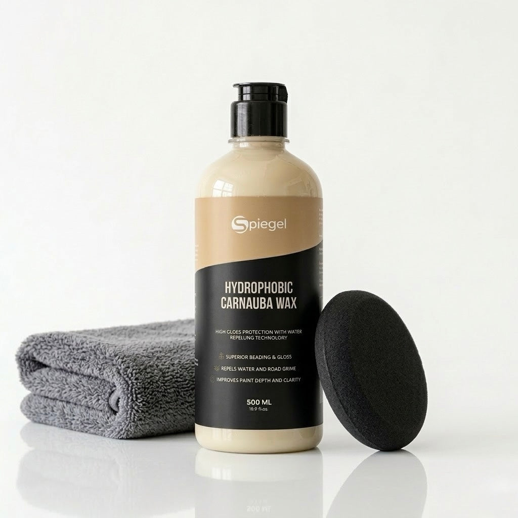 Spiegel  Hydrophobic Carnauba Wax Kit – with 350 GSM Microfiber & Foam Applicator